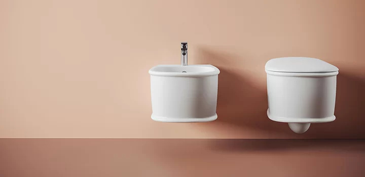 Wall-hung toilets and bidets