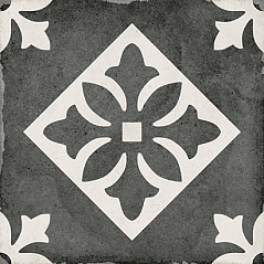 24416 Art Nouveau Padua Black 20X20