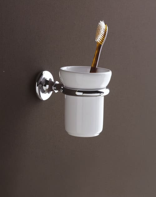 AE103 CB33 - PORTA BICCHIERE CERAMICA BIANCA