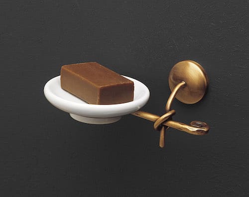 R2 CBZZ - PORTA SAPONE SINGOLO BRONZO SATINATO