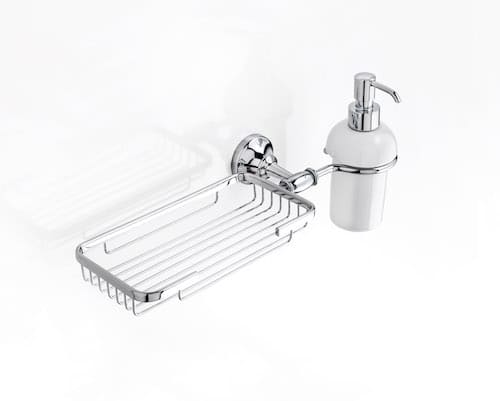 922 CB33 - DOSATORE SAPONE LIQUIDO/GRIGLIA CERAMICA BIANCA