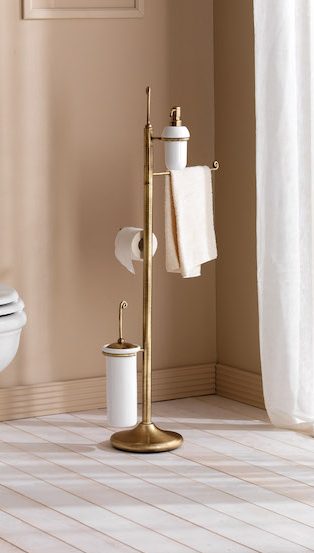 R79 CBZZ - PIANTANA DOSATORE/SALVIETTA/P.ROTOLO/SCOPINO BRONZO SATINATO