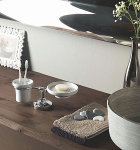 924 CB33 - PORTA SAPONE/SALVIETTE DA BDIET CERAMICA BIANCA