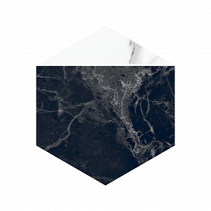 NOCTURNE 20X23 HEXAGON BLACK GLOSSY