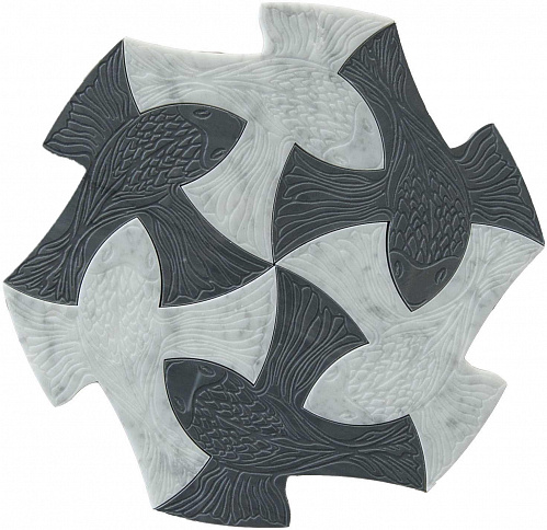 INFINITE FISH LN BIANCO CARRARA/BARDIGLIO ETCHED