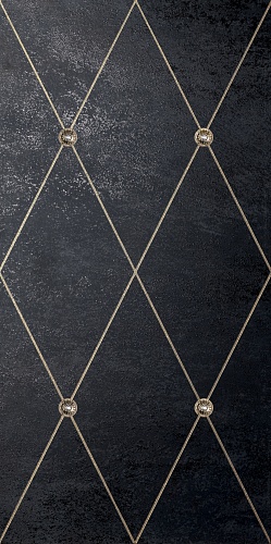 AM SW RHOMB 03 05 Ad Maiora Rhombus Fregio Swarovsky Oro Nero 50X100