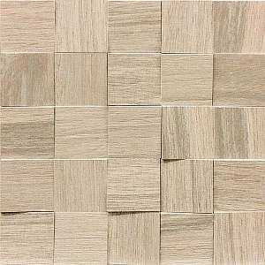 WOODEN TILE ALMOND MOSAICO 6X6 3D