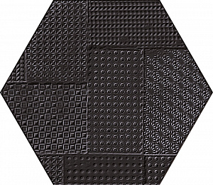 ESAGONA TIMBRO - 21X18,2 NERO ASSOLUTO