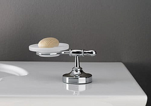 912 VS33 - PORTA SAPONE DA APPOGGIO VETRO SATINATO