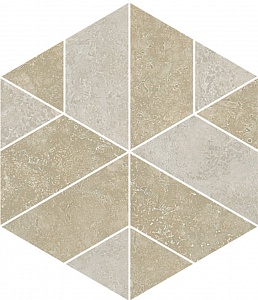 SYBARUM 7.0 BEIGE SILK MOS HEXAGONAL