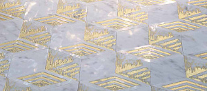 QUBHO T3D–BIANCO CARRARA–GOLD