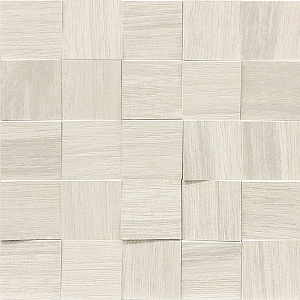 WOODEN TILE WHITE MOSAICO 6X6 3D