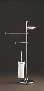 AE175 CB33 - PIANTANA SAPONE/ROTOLO/SALVIETTE/SCOPINO CERAMICA BIANCA