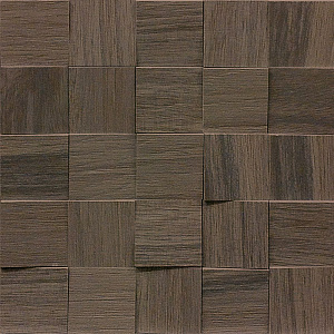 WOODEN TILE BROWN MOSAICO 6X6 3D