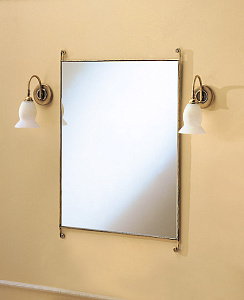 366 ZZ + 95P1S ZZ - SPECCHIO CON CORNICE BRONZO SATINATO + ILLUMINAZIONE A PARETE