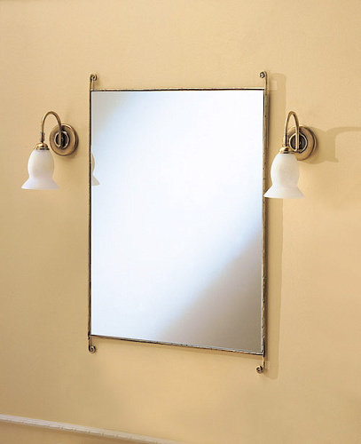 366 ZZ + 95P1S ZZ - SPECCHIO CON CORNICE BRONZO SATINATO + ILLUMINAZIONE A PARETE