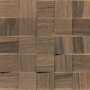 WOODEN TILE WALNUT MOSAICO 6X6 3D